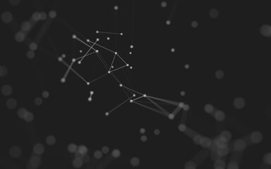 Abstract background. Molecules technology with polygonal shapes, connecting dots and lines. Connection structure. Big data visualization.