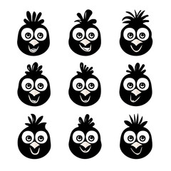 Fototapeta premium set of animals head vector style