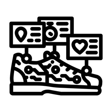 recommend clip art: smart shoe wearable line icon vector. smart shoe wearable sign. isolated contour symbol black illustration