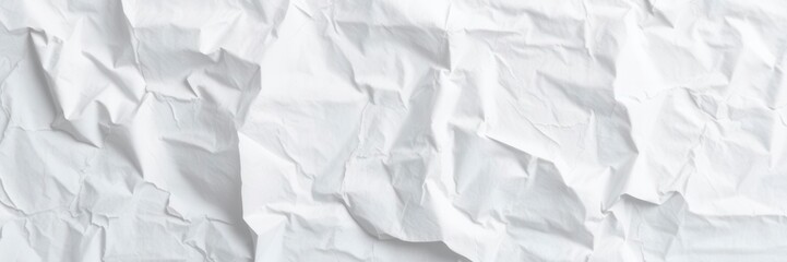 Obraz premium Crumpled white paper with soft shadows on a wooden surface, white, creased, background