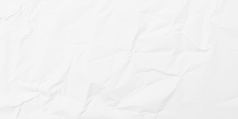 Obraz premium Crumpled white paper texture with light shadows, blank, wrinkled, creased