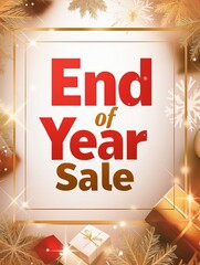 End of Year Sale on Christmas and New Year Discounts Online Shopping Banner Poster Design Generative AI