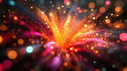 Dynamic colorful burst animation abstract digital art vivid inspiring