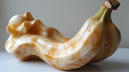 A sculptural representation of intertwined bananas, showcasing unique design and texture.