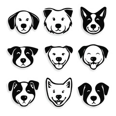 Obraz premium set of animals head vector style
