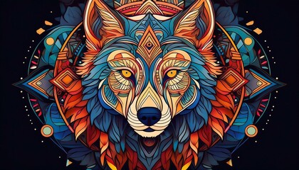 wolf tribal tattoo
