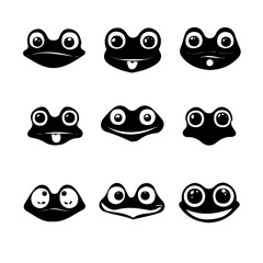 set of animals head vector style