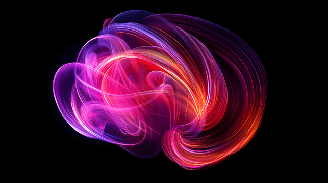 Vibrant lines twist into an abstract human brain.