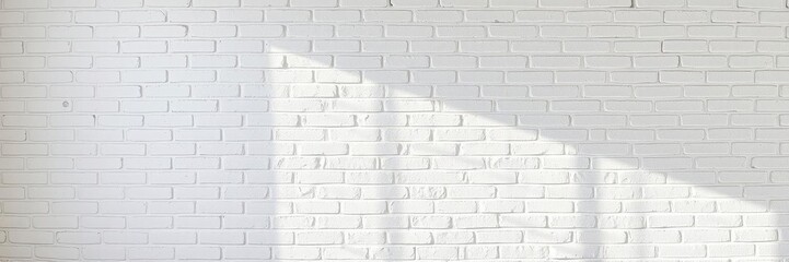 Fototapeta premium White brick wall with slight texture and soft shadows, suitable for backgrounds in design projects, white brick wall, texture, surface