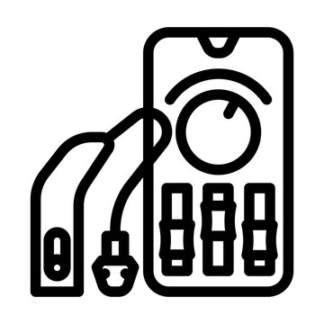 recommend clip art: smart hearing aid wearable line icon vector. smart hearing aid wearable sign. isolated contour symbol black illustration