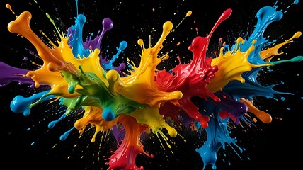 colorful splashes on white
