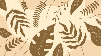 seamless background with leaves boho theme