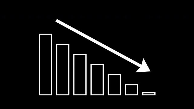 Collection of four distinct white graphs depicting business growth, isolated on a black background with an alpha channel.