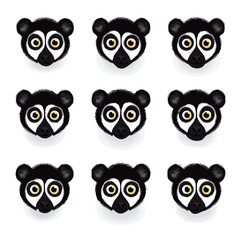 set of animals head vector style