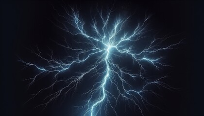 Lightning bolt on a dark background, showcasing the raw power and drama of a thunderstorm.
