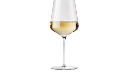 Glass of white wine transparent background