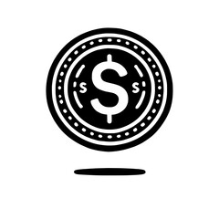 Floating Dollar Coin Icon 