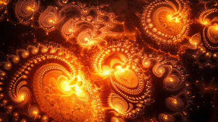 A glowing amber background with swirling abstract patterns resembling molten lava, creating an energetic and dramatic atmosphere. Perfect for bold, fiery designs or dynamic, vibrant visuals.