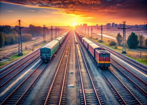 Stunning photo showcases three parallel trains&acirc;&euro;&rdquo;freight, passenger, and commuter&acirc;&euro;&rdquo;on clean, minimalist tracks.