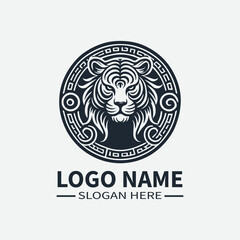 Tiger Logo Design, Chinese Zodiac Logo, Year of the Tiger Logo, Asian Culture Logo, Animal Logo