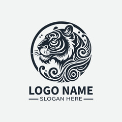 Tiger Logo Design, Chinese Zodiac Logo, Year of the Tiger Logo, Asian Culture Logo, Animal Logo