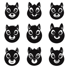Fototapeta premium set of animals head vector style