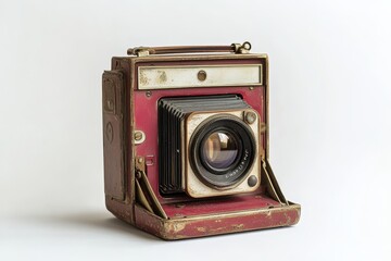 ww2 antique Polaroid Camera isolated on white background 