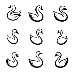 set of animals head vector style