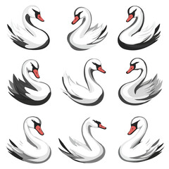 Fototapeta premium set of animals head vector style