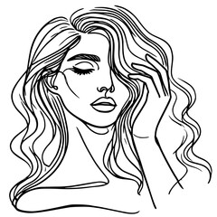 woman with hair, woman with long hair, girl with long hair