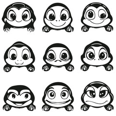 Fototapeta premium set of animals head vector style