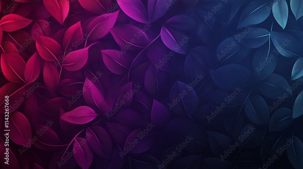 Poster dark gradient leaf texture with pink and black tones for elegant background design : generative ai