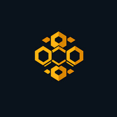 Obraz premium Minimalist vector logo design of abstract honeycomb structure