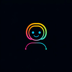 Minimalist vector logo design of AI assistant interface