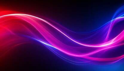 Naklejka premium Dynamic Abstract Background with Vibrant Pink and Blue Waving Lines : Generative AI