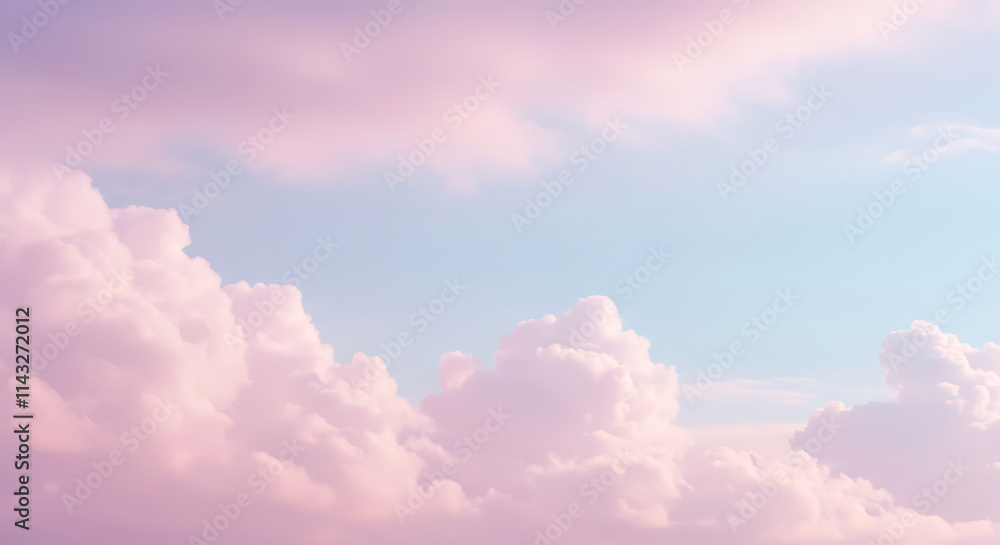 Poster a pastel pink background clouds with a soft gradient, offering a calming and elegant space for text 