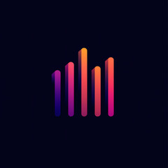 Obraz premium Minimalist vector logo design of data visualization pulse