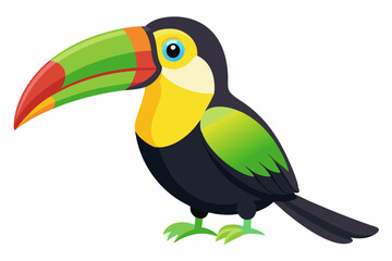 Fototapeta premium Beautiful Keel Billed Toucan bird white background vector illustration