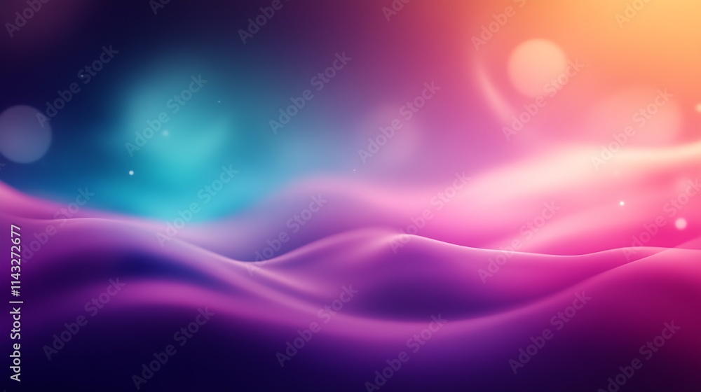Aufkleber Vibrant Abstract Waves of Colorful and Mesmerizing Digital Background Art Design : Generative AI