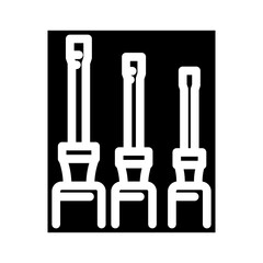 screwdrivers car repair tool glyph icon vector. screwdrivers car repair tool sign. isolated symbol illustration