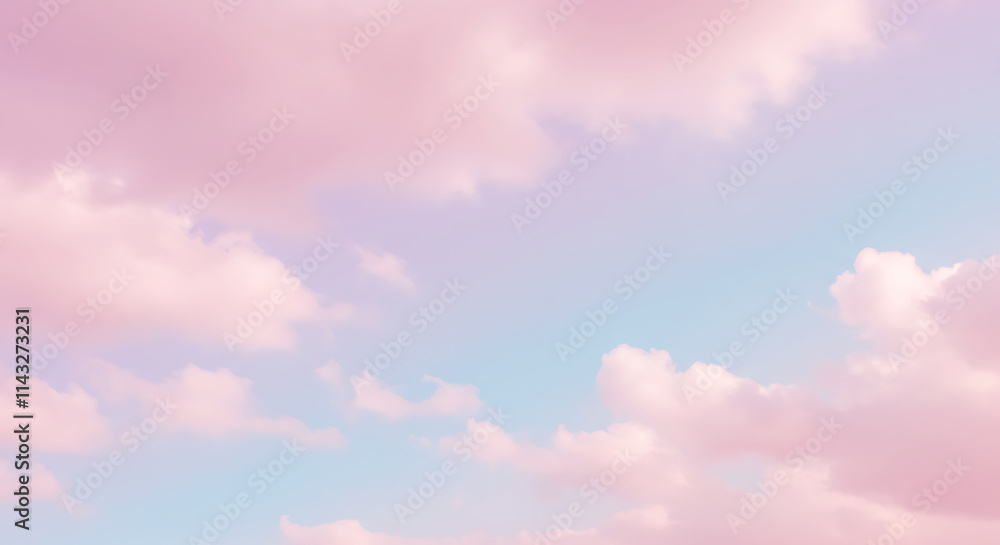 Poster a pastel pink background clouds with a soft gradient, offering a calming and elegant space for text 