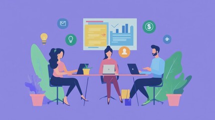 startup funding flat design front view entrepreneurship animation Triadic Color Scheme 