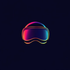 Minimalist vector logo design of virtual reality portal