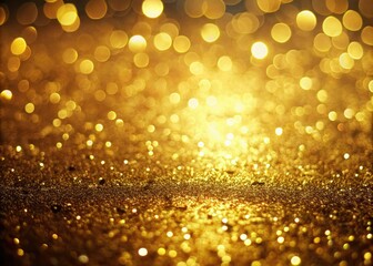 Vintage-inspired golden texture shimmers with metallic brilliance and sparkling highlights, creating a radiant background.