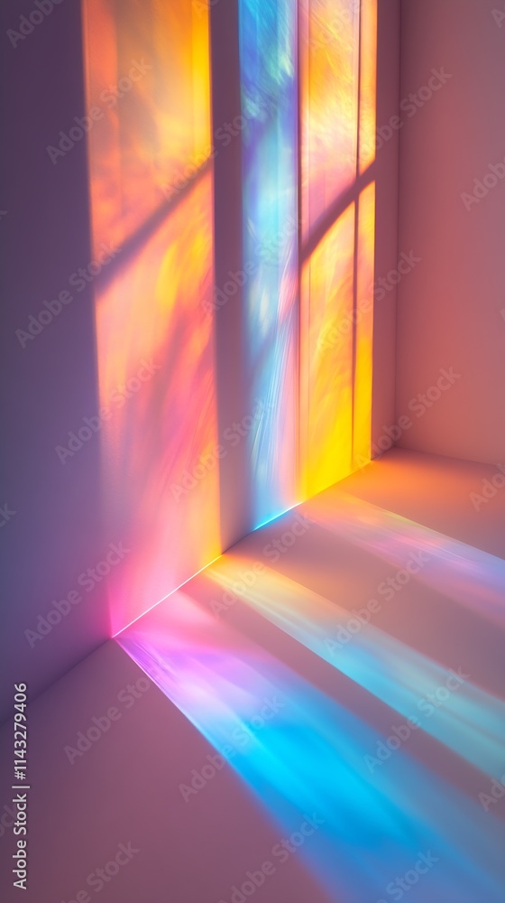 Poster Prismatic Play of Radiant Colors Through Window Light : Generative AI