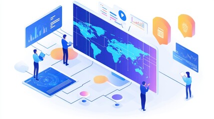 Fototapeta premium Global business structure of networking