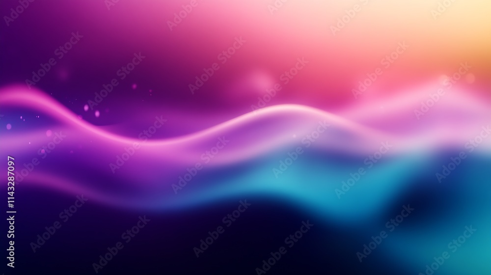 Poster vibrant abstract gradient with smooth colorful waves and soft light effects : generative ai