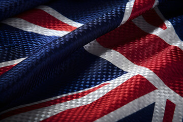 Impression of British Quality: A Close-up Detail of Handcrafted British Flag Displaying Unsurpassed Craftsmanship