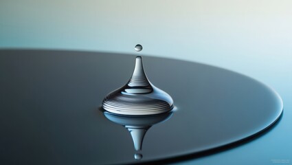 Fototapeta premium Water Drop Impact Creates Stunning Concentric Rings
