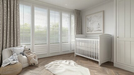 Cozy Minimalist Nursery with Natural Light and Soft Textures